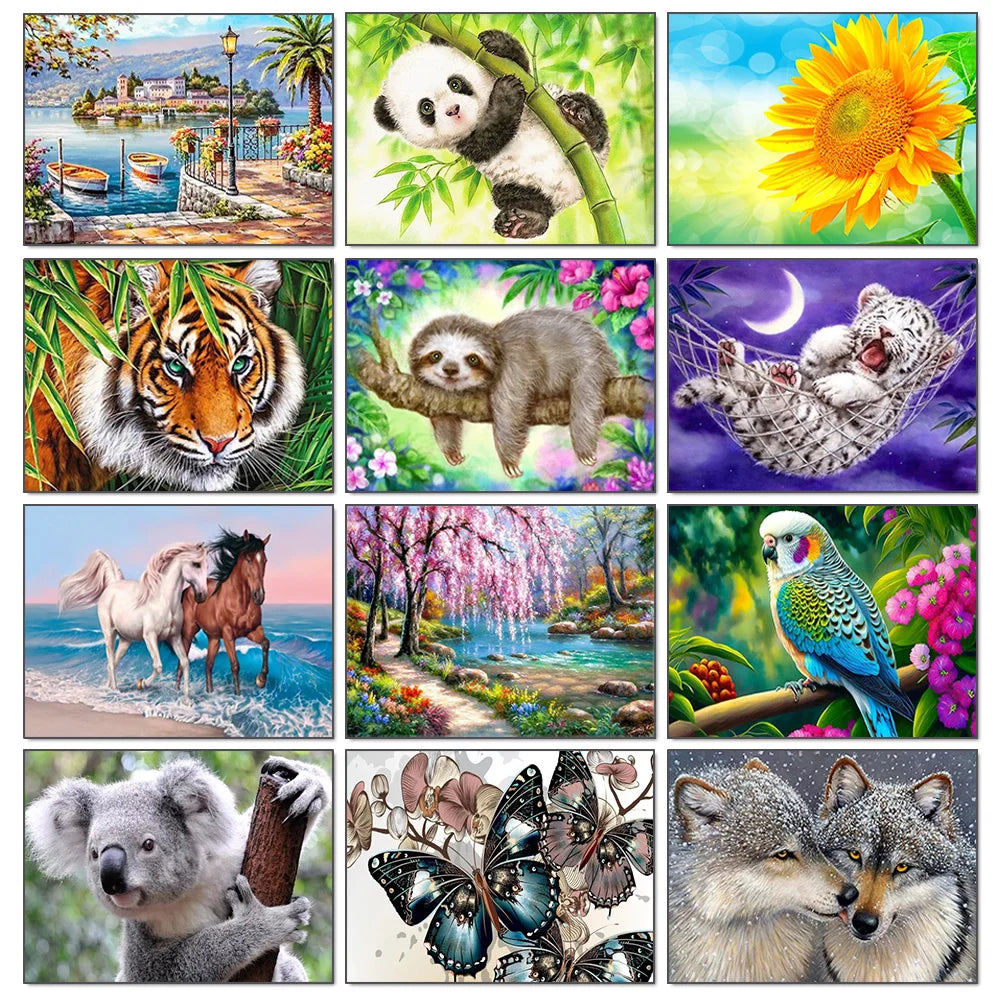 Full Round Diamond Painting Animal Tiger Butterfly 5D DIY Landscape Diamond Embroidery Cross Stitch Kit Handmade Gift Home Decor Full Round Diamond Painting Animal Tiger Butterfly 5D DIY Landscape Diamond Embroidery Cross Stitch Kit Handmade Gift Home Decor